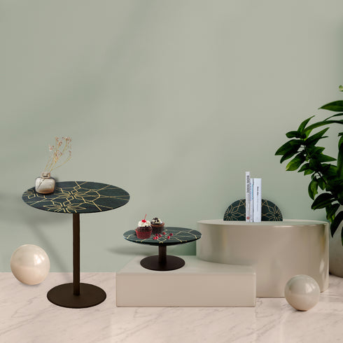 Green Marble and Brass Decor Set